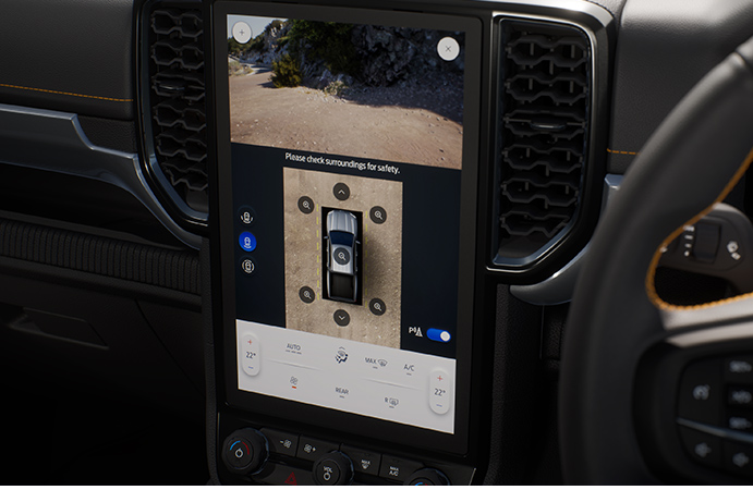 Wildtrak rear camera and safety assist screen